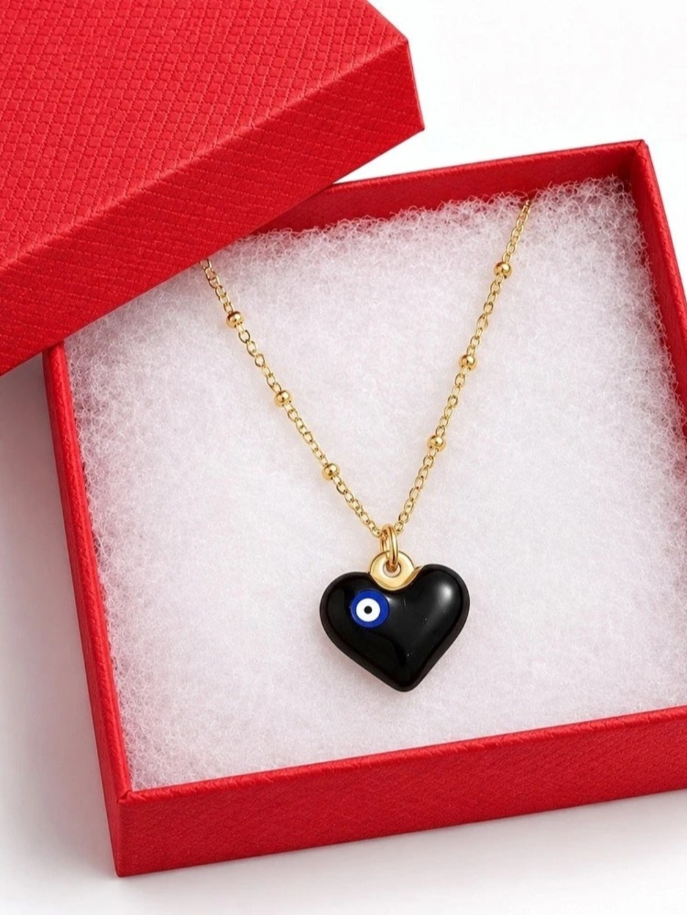 Evil Eye Heart Pendant Necklace